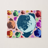 Mops-Welpen-HundeLiebe-Herzen Puzzle (Horizontal)