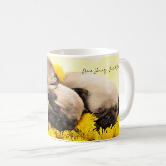 Mops Welpen  Kaffeetasse (VorderseiteRechts)