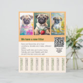 Mops Welpen zum Verkauf Flyer Vorlage QR-Code (Stehend Vorderseite)