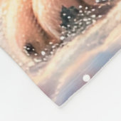 "Mops Welpen's First Snowfall - Whimsical Winter" Fleecedecke (Ecke)