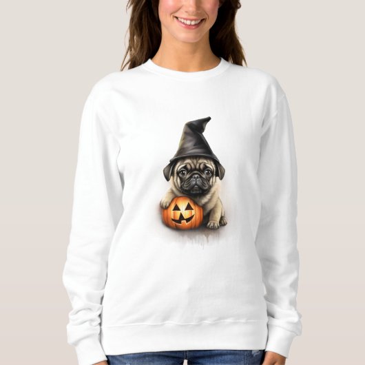 Mops Welppy Halloween Sweatshirt (Vorderseite)