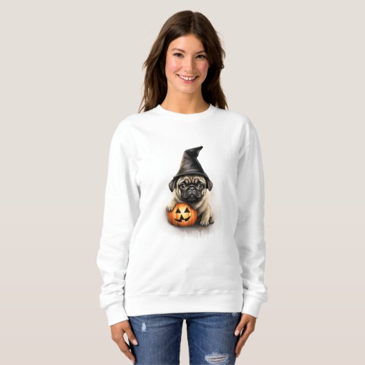 Mops Welppy Halloween Sweatshirt (Vorne ganz)