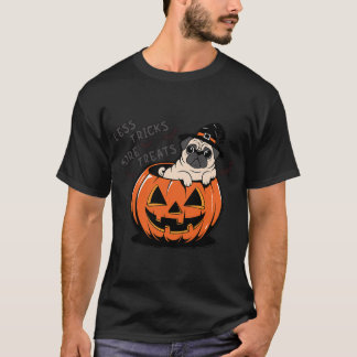 Mops weniger Tricks mehr Leckerlis süßes Halloween T-Shirt