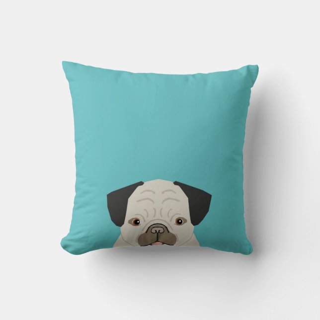 Mops werfen Kissen anpassbare Mops Geschenke Hunde (Vorderseite)