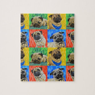 Mops-wiederholendes Primärmuster Puzzle