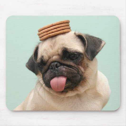 Mops Will Leckereien Mousepad (Vorne)