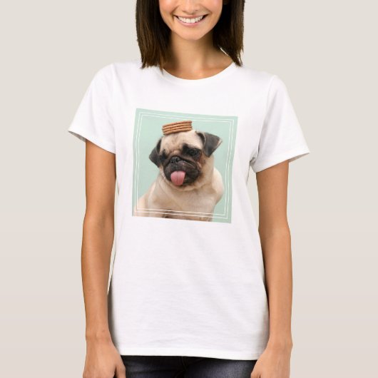 Mops Will Leckereien T-Shirt (Vorderseite)