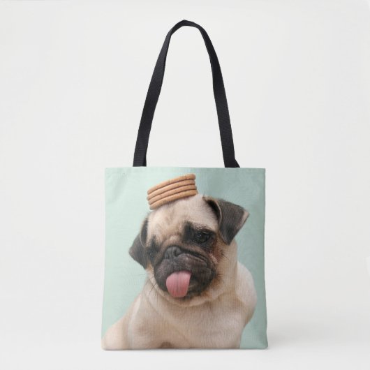 Mops Will Leckereien Tasche (Vorderseite)