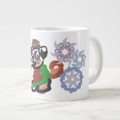 Mops-Winter Jumbo-Tasse (Vorderseite Rechts)