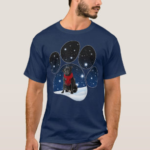 Mops Winter Snow Paw Hunde Weihnachten T-Shirt