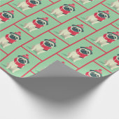 Mops-Wintermuster Geschenkpapier (Ecke)