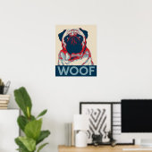 Mops Woof Retro Hope Poster (Heimbüro)