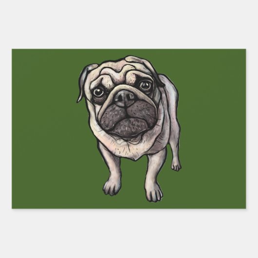 Mops-Wrapper Geschenkpapier Set (Vorderseite 2)