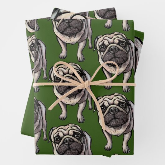 Mops-Wrapper Geschenkpapier Set (Beispiel)