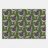 Mops-Wrapper Geschenkpapier Set (Vorderseite)