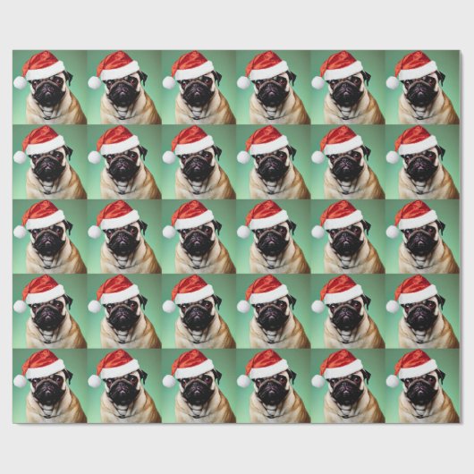 Mops Wrapping Paper Geschenkpapier (Flach)