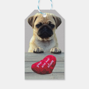 Mops wünscht Valentinstag Herzgeschenk Tags Geschenkanhänger