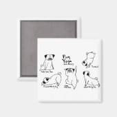 Mops Yoga Magnet (Vorderseite/Rückseite)