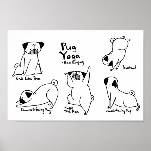Mops Yoga Poster (Vorne)