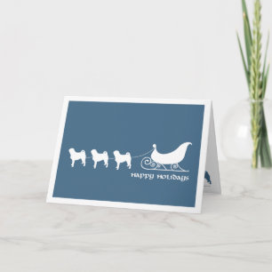 Mops ziehen Santa's Schlitten Feiertagskarte