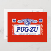 Mops-Zu Postkarte (Vorne/Hinten)