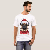 Mops zu Weihnachten T-Shirt (Vorne ganz)