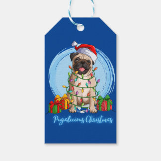 Mops zu Weihnachts-Geschenketiketten Geschenkanhänger