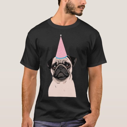 Mops zum Geburtstag T-Shirt (Vorderseite)