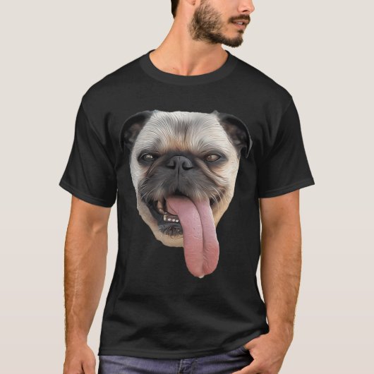 Mops Zunge heraushängend T-Shirt (Vorderseite)