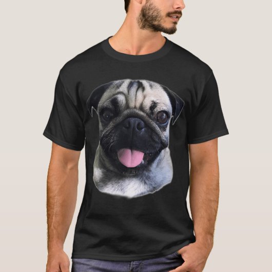 Mops-Zunge T-Shirt (Vorderseite)