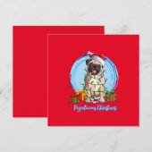 Mops zur Weihnachtskarte Feiertagskarte (Vorne/Hinten)