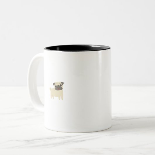 Mops Zweifarbige Tasse (Vorderseite Links)