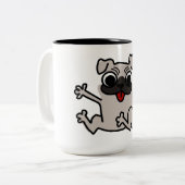 Mops Zweifarbige Tasse (Vorderseite Links)