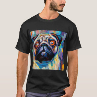 Mopsaugen - farbenfrohes impressionistisches Portr T-Shirt