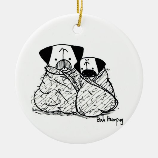 Mopsbündel/Burritos Keramikornament (Vorne)