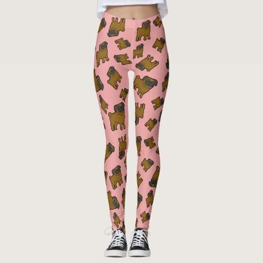 Möpse #6 Pink Leggings (Vorderseite)