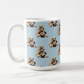 Möpse auf blauen Streifen Kaffeetasse (Links)