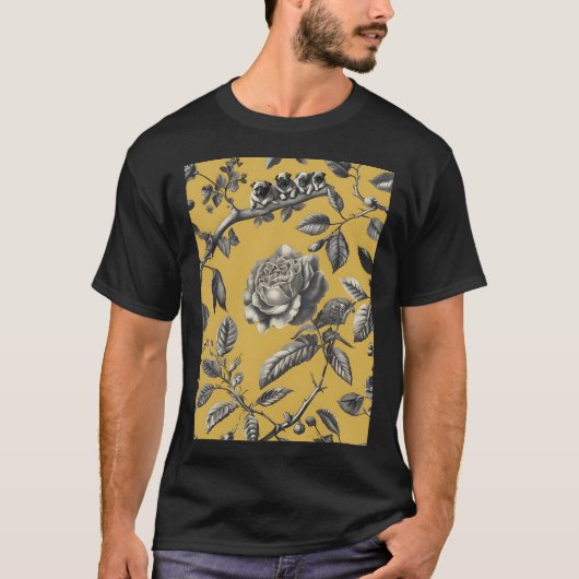 Möpse auf einem Ast T-Shirt (Vorderseite)