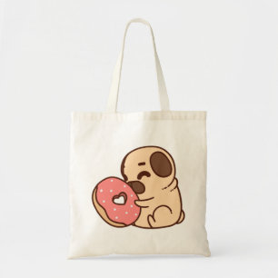 Möpse donut Puppy Bulldog Haustier Cartoon Tragetasche