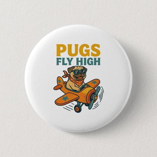 Möpse fliegen hoch button (Vorderseite)