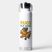Möpse fliegen hoch trinkflasche (Vorderseite)