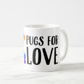 Möpse für Liebe-Gay Pride-Flaggen-Kaffee-Tee Kaffeetasse (VorderseiteRechts)