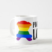 Möpse für Liebe-Gay Pride-Flaggen-Kaffee-Tee Kaffeetasse (Vorderseite Links)