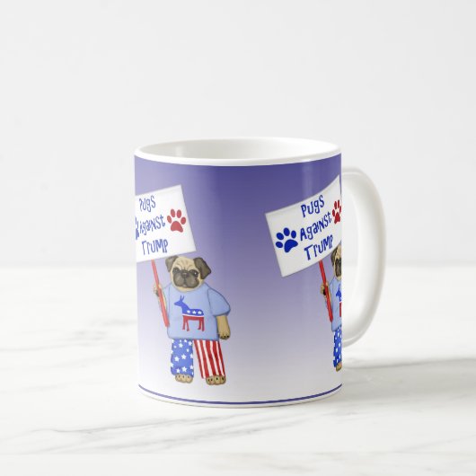 Möpse gegen Trumpf Kaffeetasse (VorderseiteRechts)