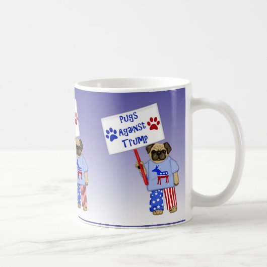 Möpse gegen Trumpf Kaffeetasse (Rechts)