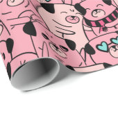 Möpse Geschenkpapier (Rolleneckpunkt)