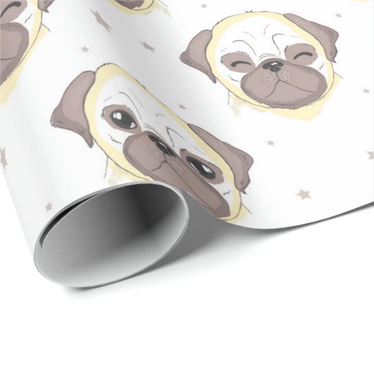 Möpse Geschenkpapier (Rolleneckpunkt)