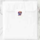 Möpse Head Face Mops Eigentümer Mops Lover Pop Art Herz-Aufkleber (Tasche)