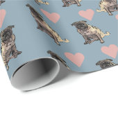 Möpse & Herzen Geschenkpapier (Rolleneckpunkt)
