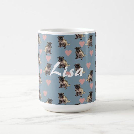 Möpse & Herzen Kaffeetasse (Mittel)